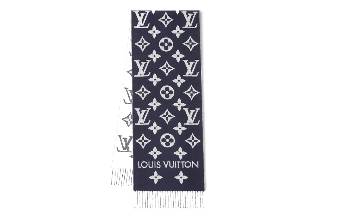 

Шарф Louis Vuitton с логотипом, синий / белый