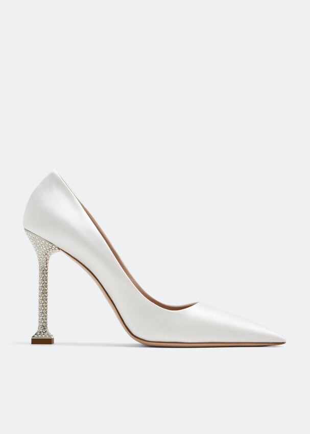 

Туфли Miu Miu Satin Crystal Heel, белый
