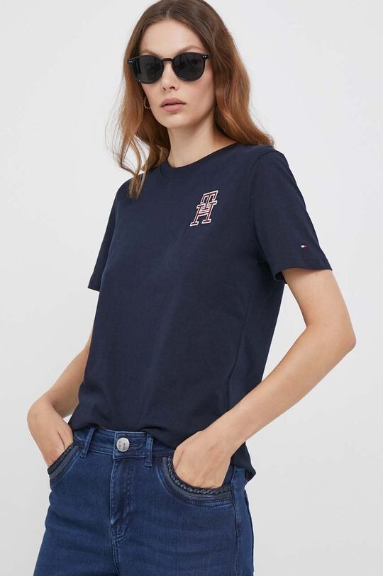 

Хлопковая футболка Tommy Hilfiger, темно-синий