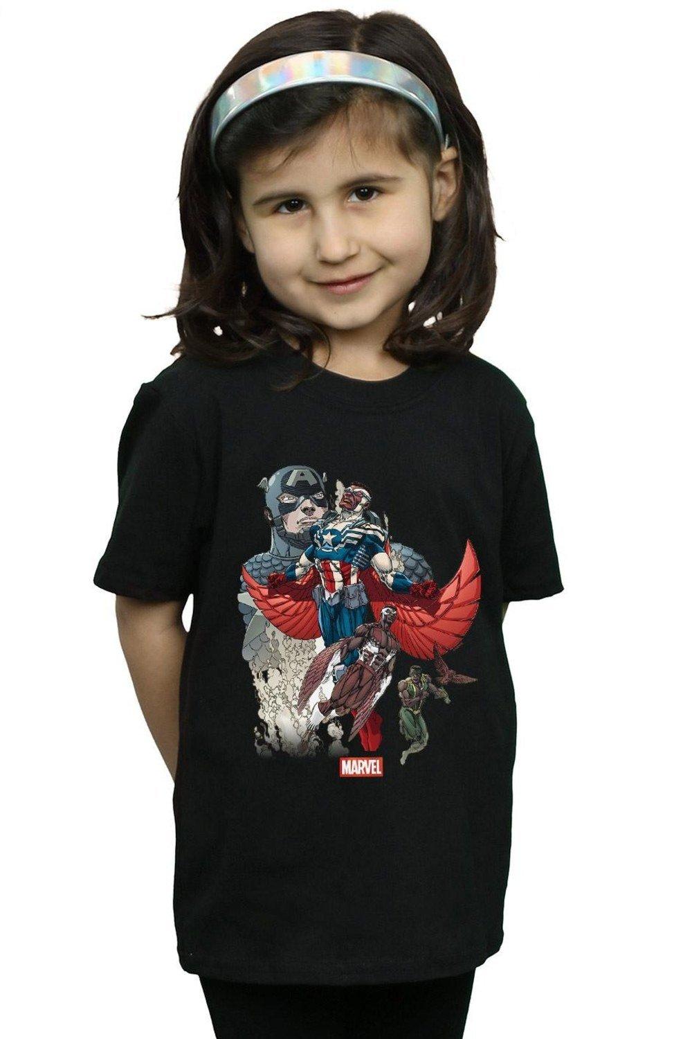Хлопковая футболка Captain America Falcon Evolution Marvel, черный фигурка amiibo captain falcon