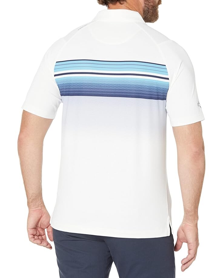 

Поло Callaway Engineered Fluid Stripe Print Polo, ярко-белый