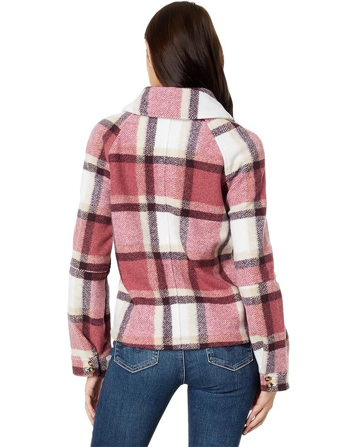 

Куртка Avec Les Filles Plaid Zip Front Jacket, цвет Cranberry/Cream Plaid