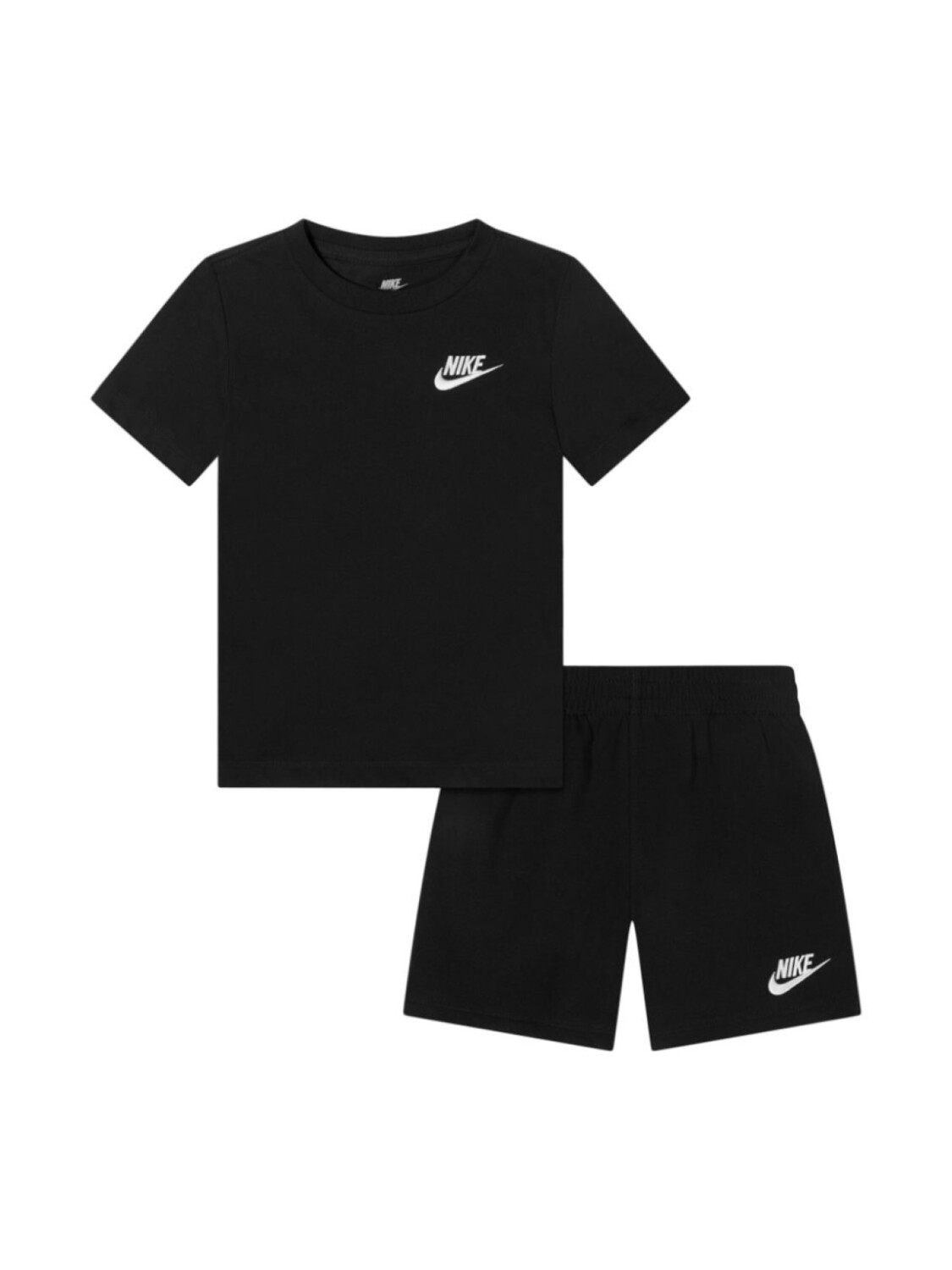 

Nike Kids комплект из футболки и шортов с вышитым логотипом, черный