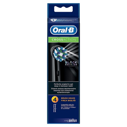 цена Черные сменные насадки для зубных щеток Cross Action, Oral-B