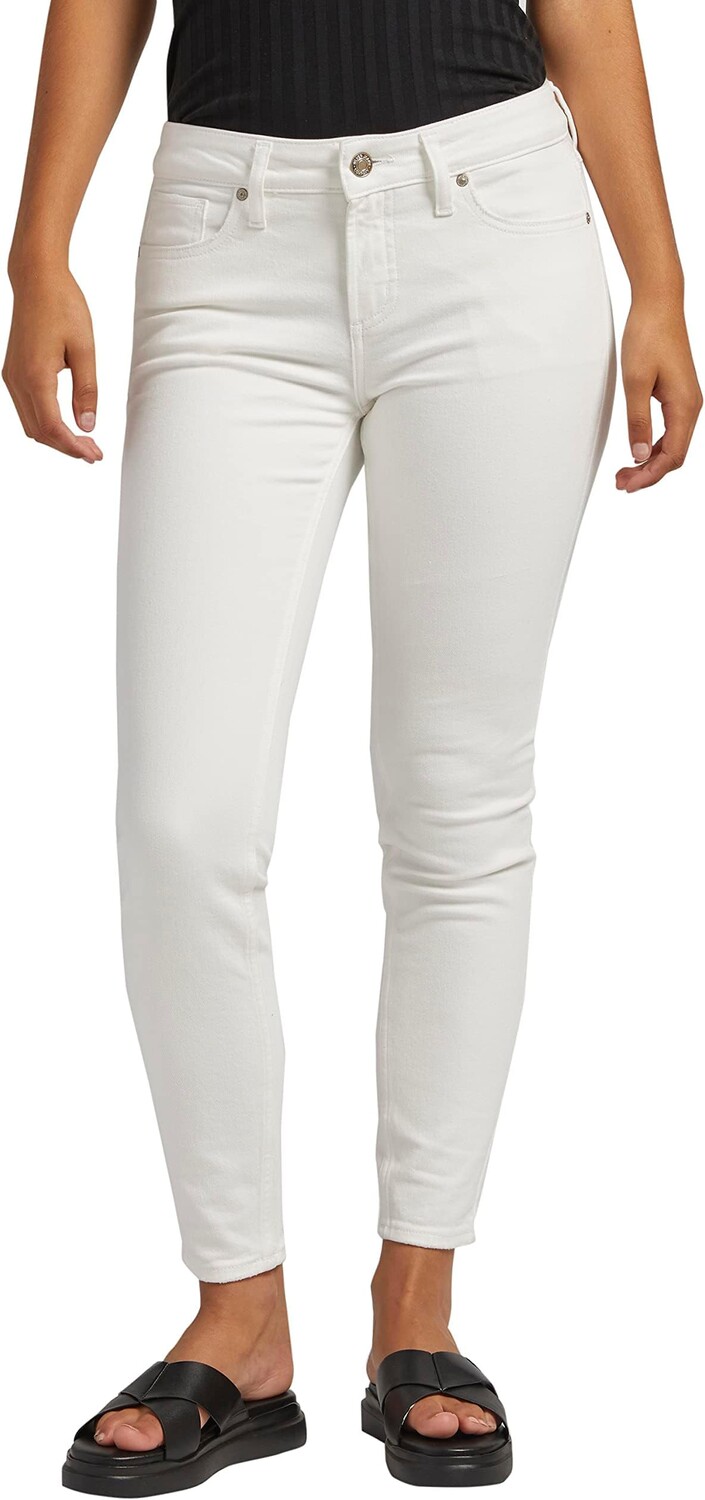 

Джинсы Suki Mid-Rise Skinny Jeans L93136SWT630 Silver Jeans Co., цвет Off-White