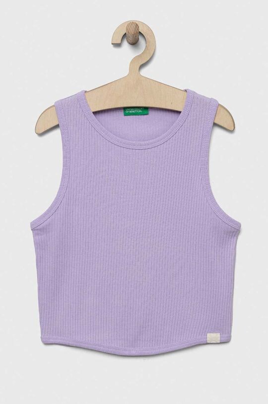

Детский хлопковый топ United Colors of Benetton, фиолетовый