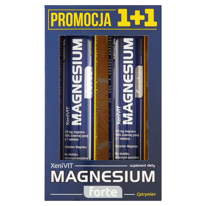 цена Таблетки магния XeniVIT Magnesium Forte Cytrynian Zestaw 1+1, 40 шт
