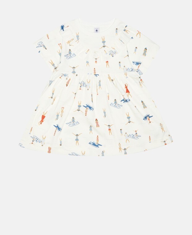 

Трикотажное платье Petit Bateau, белый