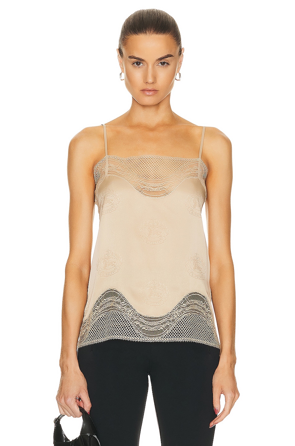 Топ Burberry Lace Camisole, цвет Soft Fawn IP Pattern