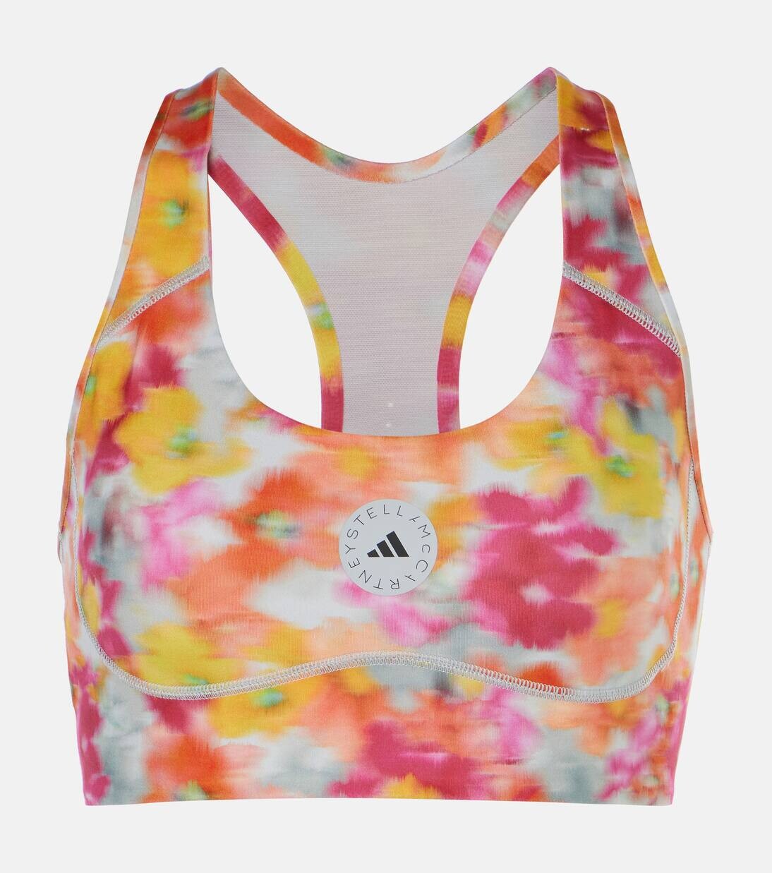 

Спортивный бюстгальтер с принтом Adidas By Stella Mccartney, цвет signal cyan/real pink