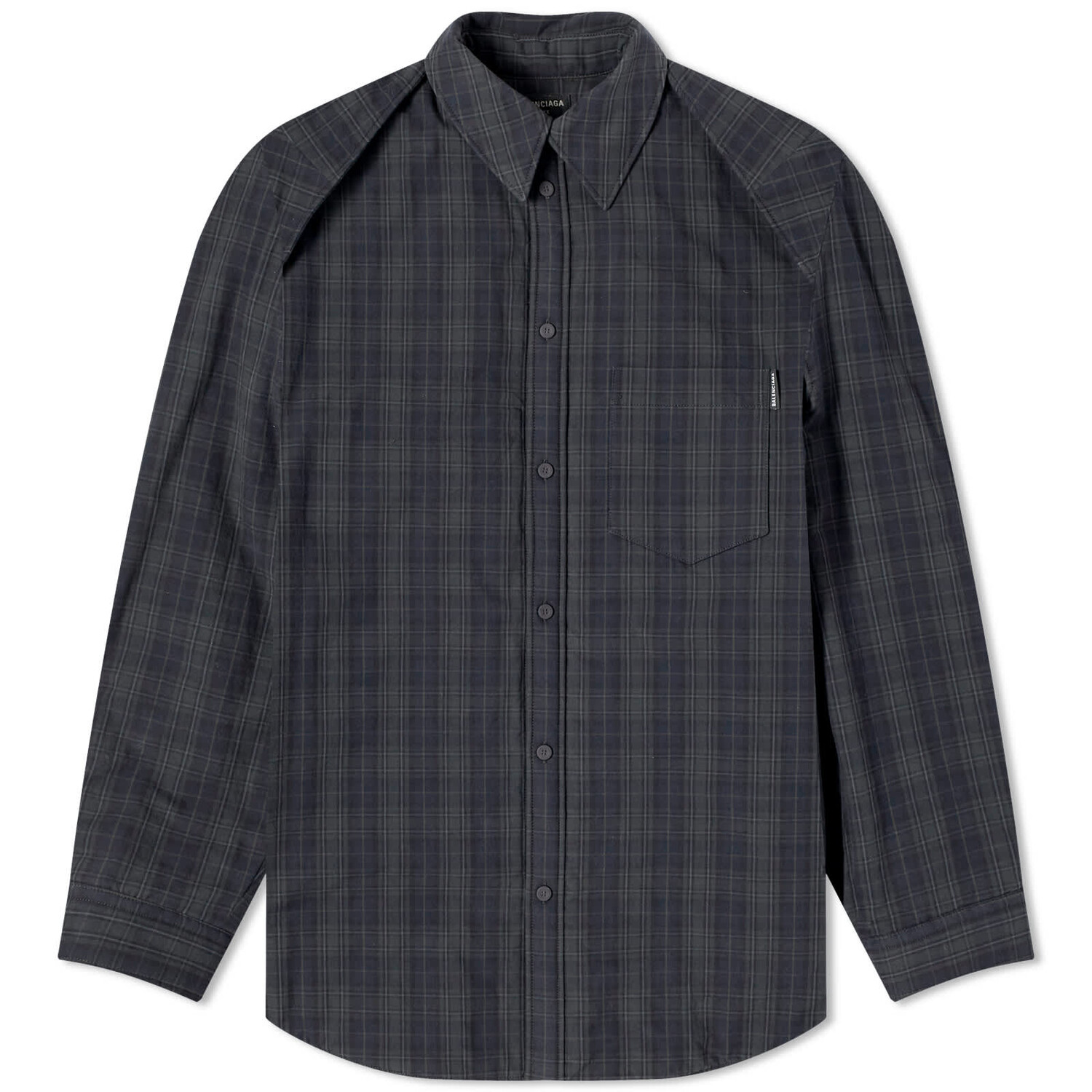 

Рубашка Balenciaga Detachable Flannel, цвет Grey & Khaki Overdyed