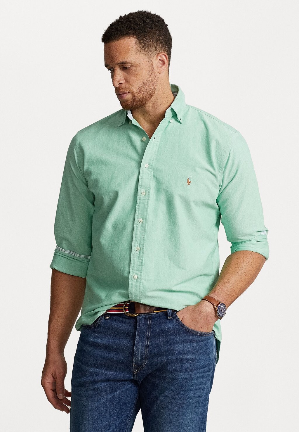 

Рубашка THE ICONIC OXFORD Polo Ralph Lauren Big & Tall, гольф зеленый