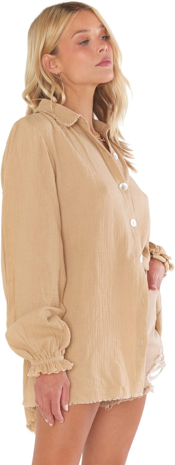 

Рубашка Captain Tunic Top Show Me Your Mumu, цвет Tanlines Doublecloth