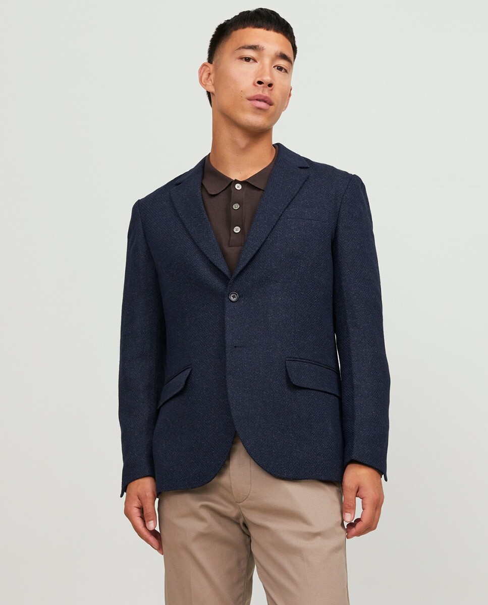 

Мужской пиджак узкого кроя Jack & Jones, темно-синий