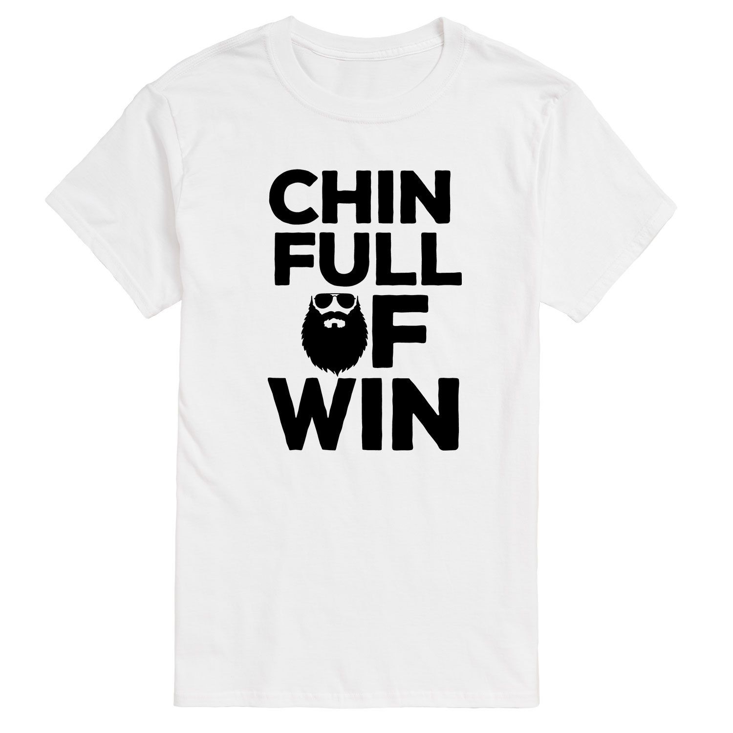 Мужская большая и высокая футболка с рисунком Chin Full of Win License, белый