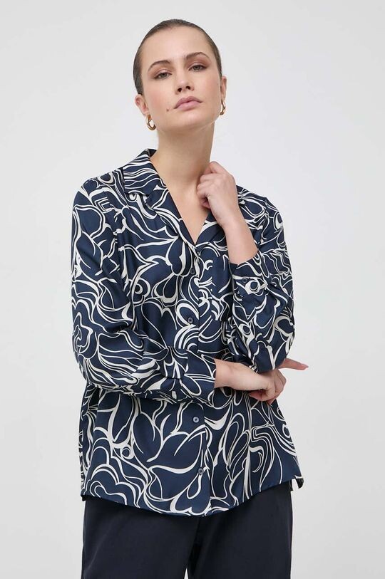 

Шелковая рубашка Weekend Max Mara, темно-синий