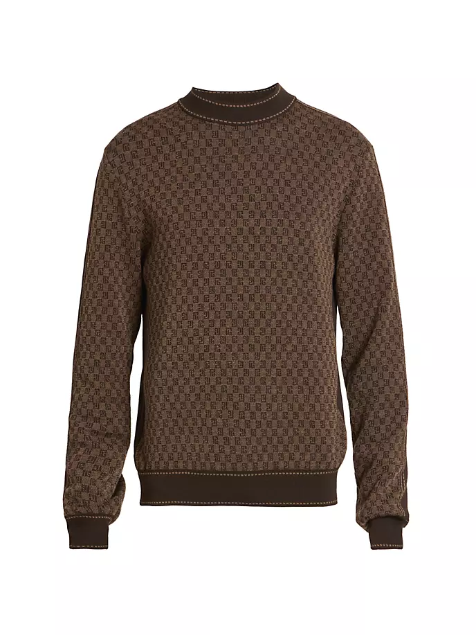Шерстяной свитер с логотипом Balmain, коричневый