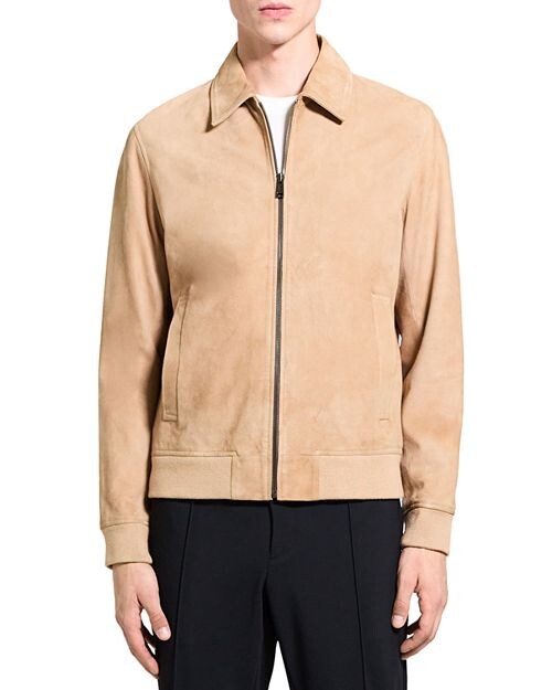 

Замшевая куртка Wyatt на молнии спереди Theory, цвет Tan/Beige
