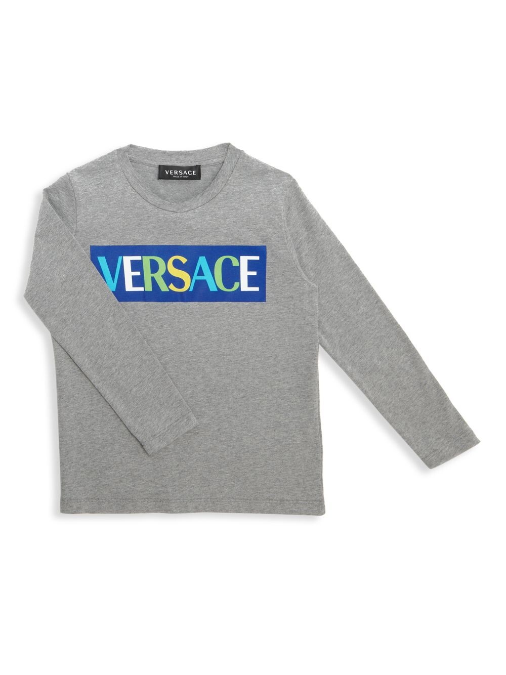 

Футболка с длинными рукавами и логотипом Little Girl's & Girl's Versace, серый
