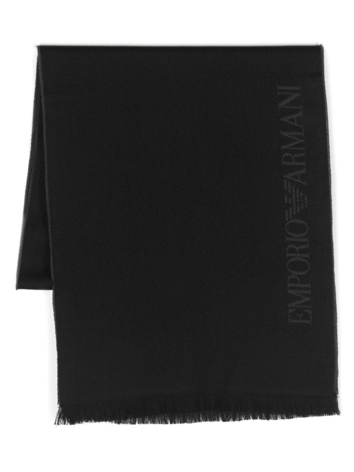 

Emporio Armani шерстяной шарф с логотипом, черный