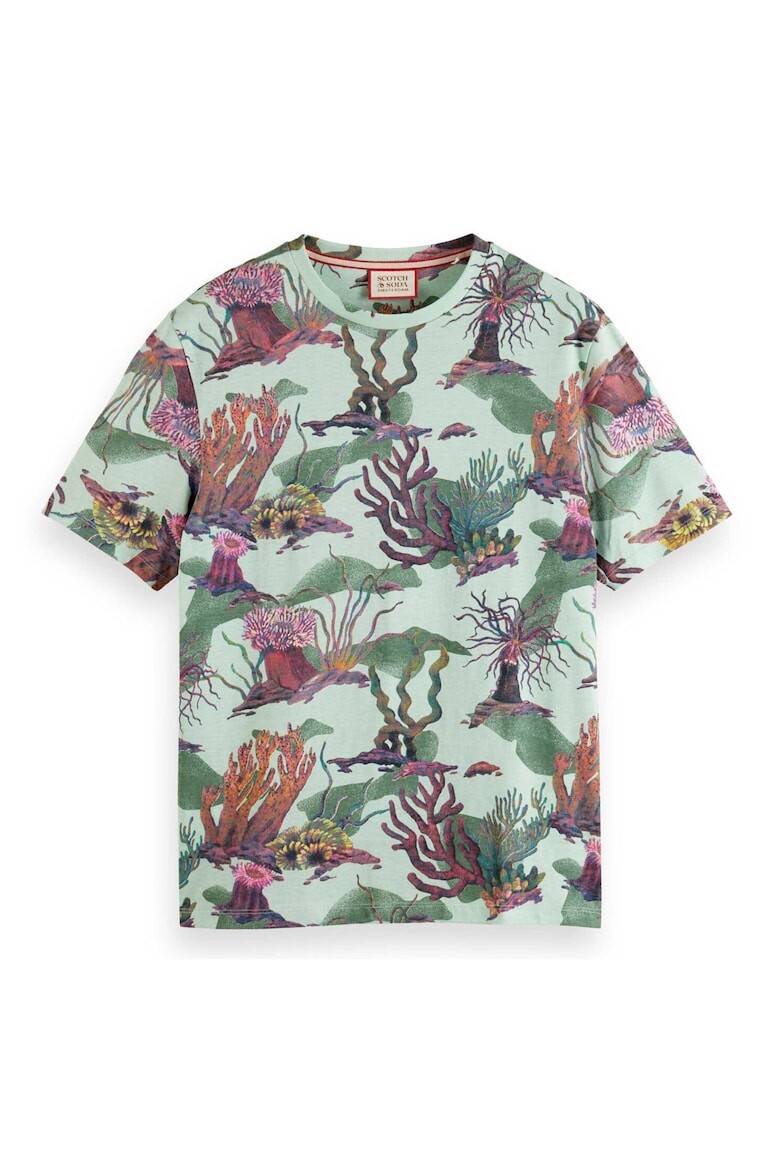 

Футболка 26693 с овальным вырезом и узором Scotch & Soda, красный