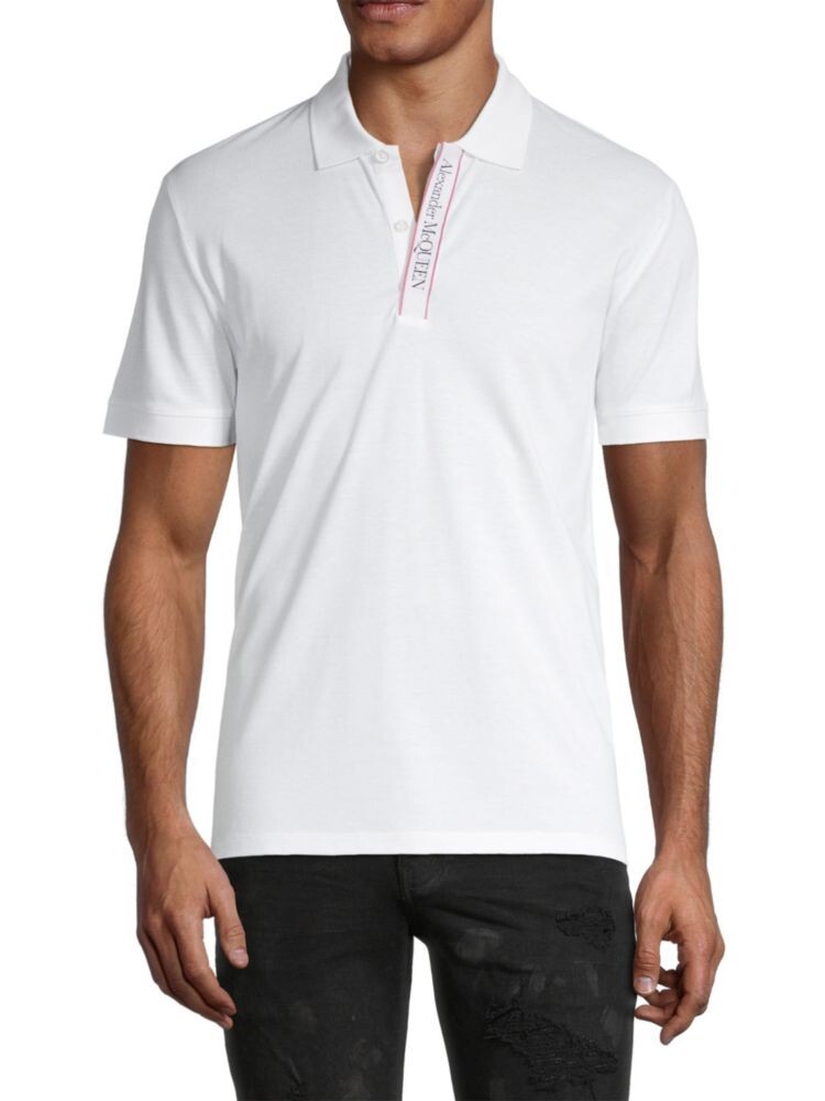 

Поло с логотипом Alexander Mcqueen, цвет White Black