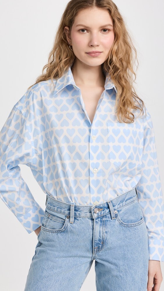 

Рубашка AMI Boxy Fit, синий