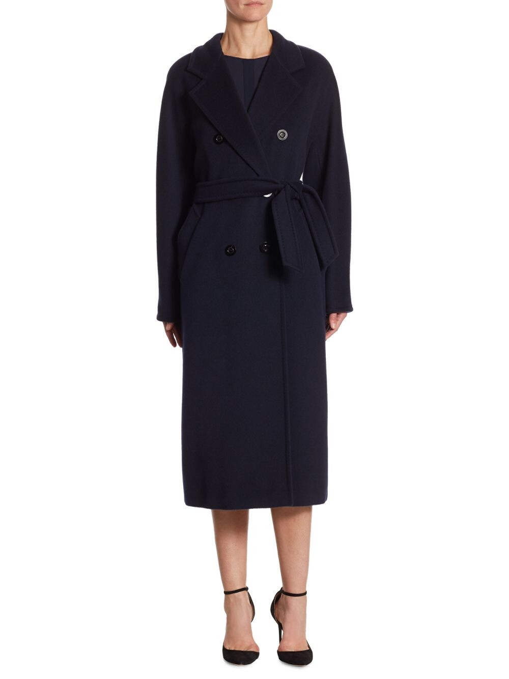 

101801 Icon Madame Двубортное пальто из шерсти и кашемира Max Mara, Черный