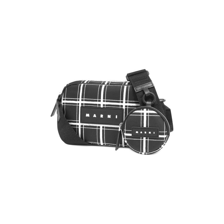

Сумка Marni Checked Puff Camera Bag, черный/белый