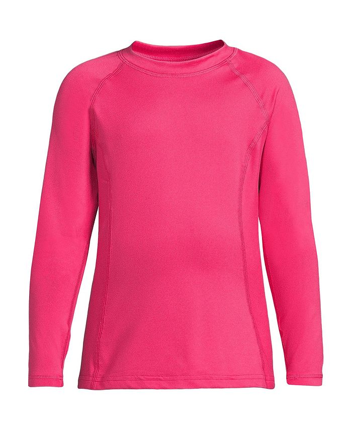 Детское термобелье для девочек, длинное нижнее белье, рубашка с круглым вырезом Thermaskin Lands' End, розовый