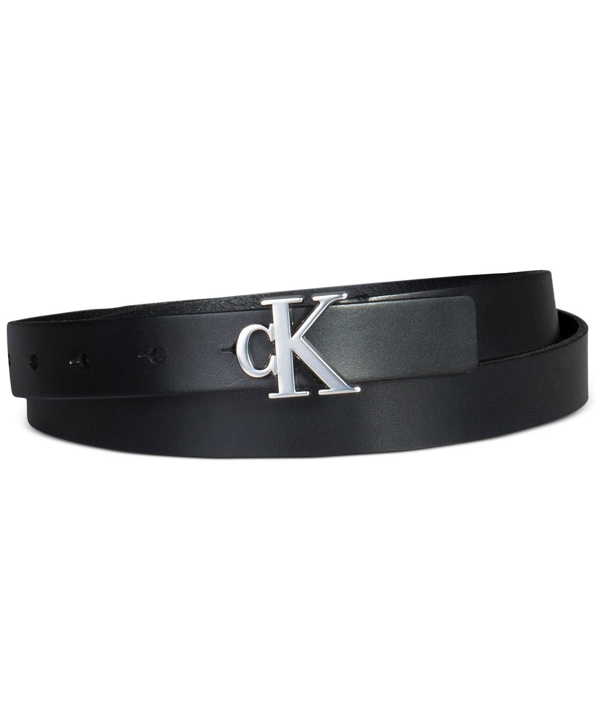 

Женский узкий ремень CK с монограммой и пряжкой Calvin Klein, черный