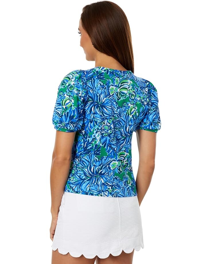 Топ Lilly Pulitzer Rhett Knit Top, цвет Abaco Blue In Turtle Awe