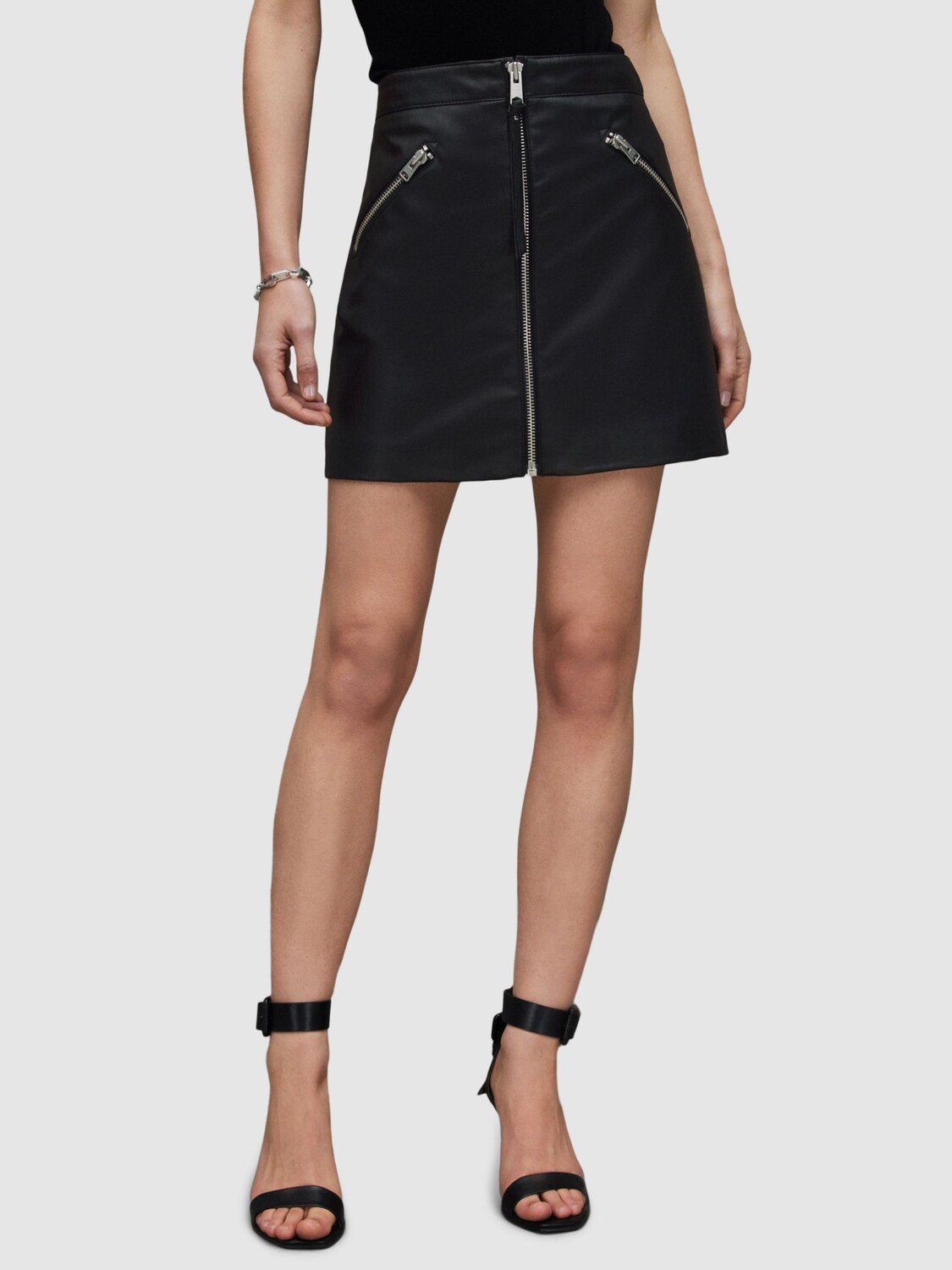 

Юбка из искусственной кожи AllSaints Piper, черная