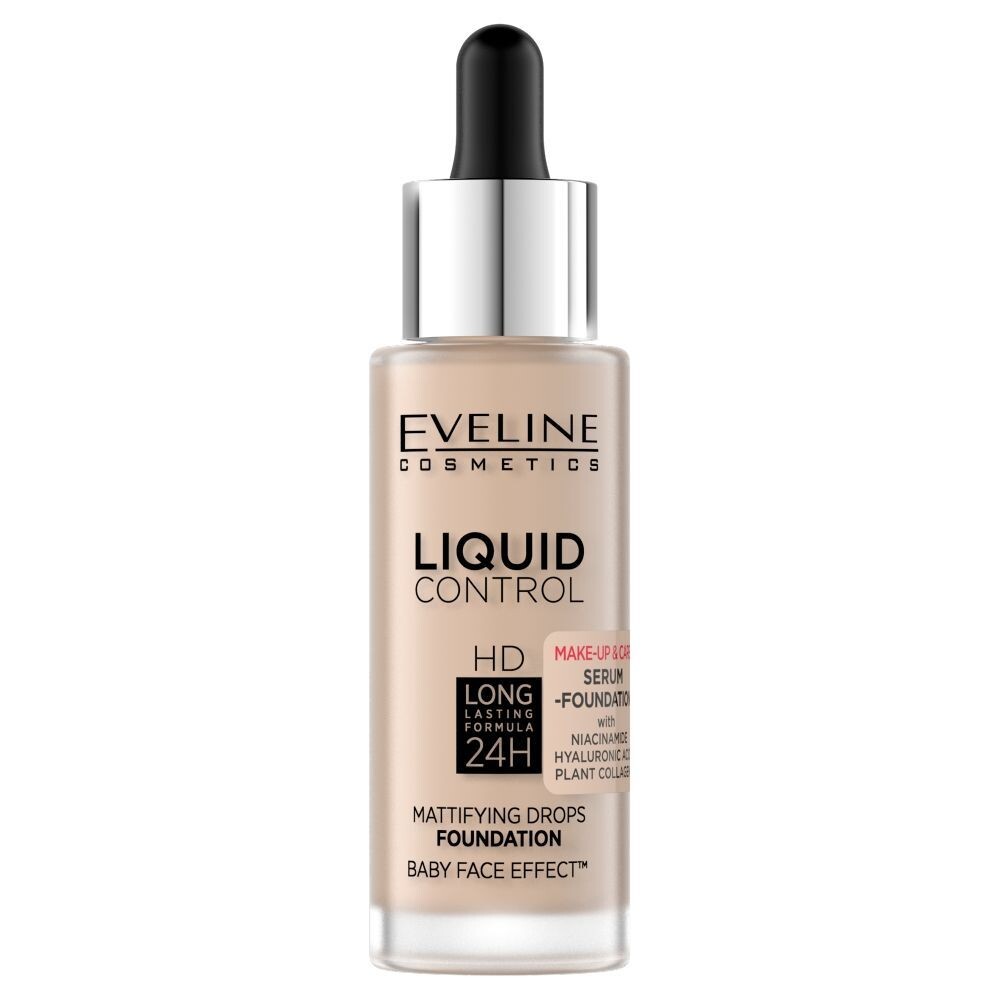 

Праймер для лица Eveline Liquid Control Niacynamid, 010 Light Beige