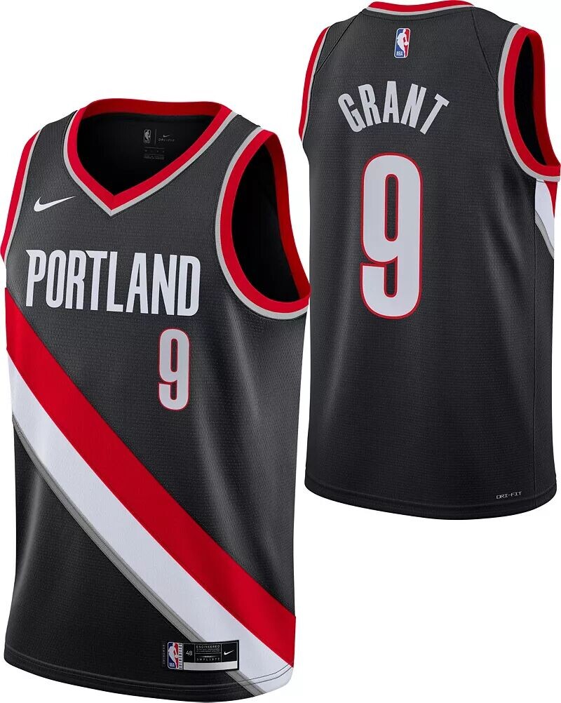 

Черная майка Jordan Youth Portland Trail Blazers Джерами Грант № 9 Swingman Nike