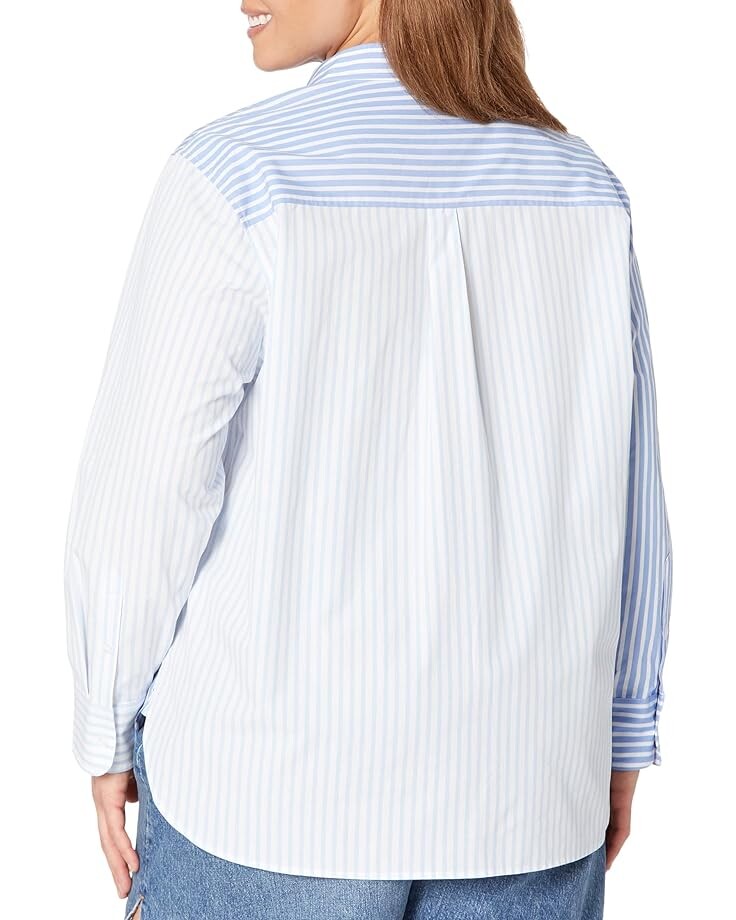 

Топ Draper James Plus Size Long Sleeve Lynn Top, синий мульти