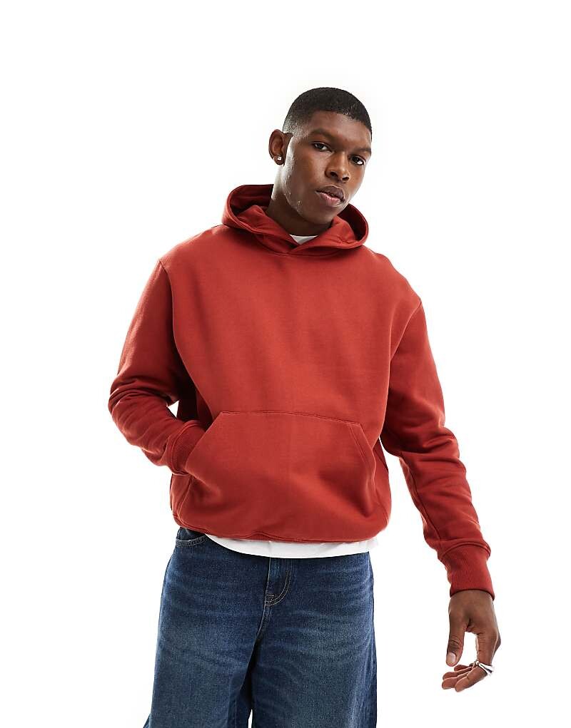 

Бордовое тяжелое худи оверсайз ASOS DESIGN плотностью 400 г/м²