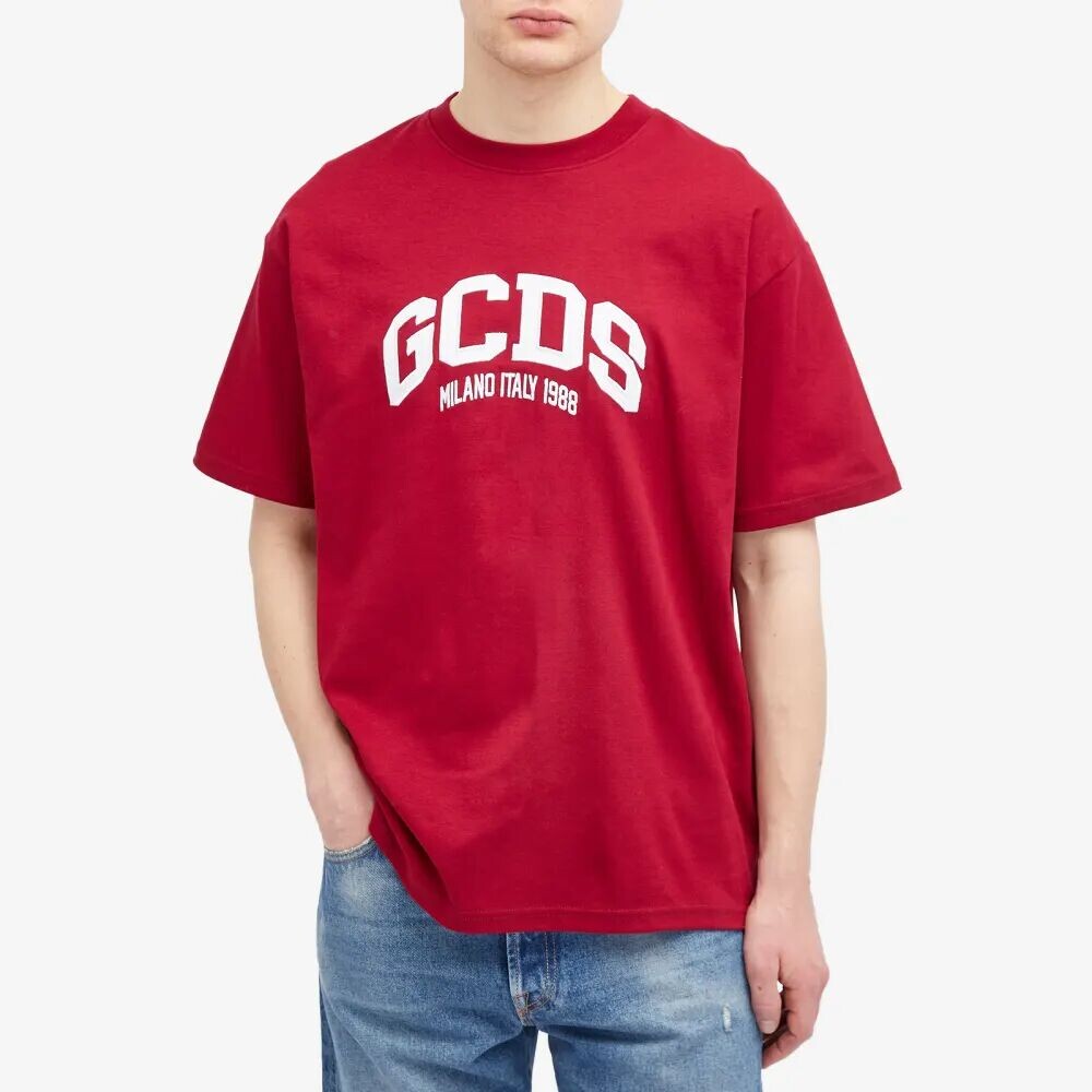 

GCDS Футболка с логотипом College, красный