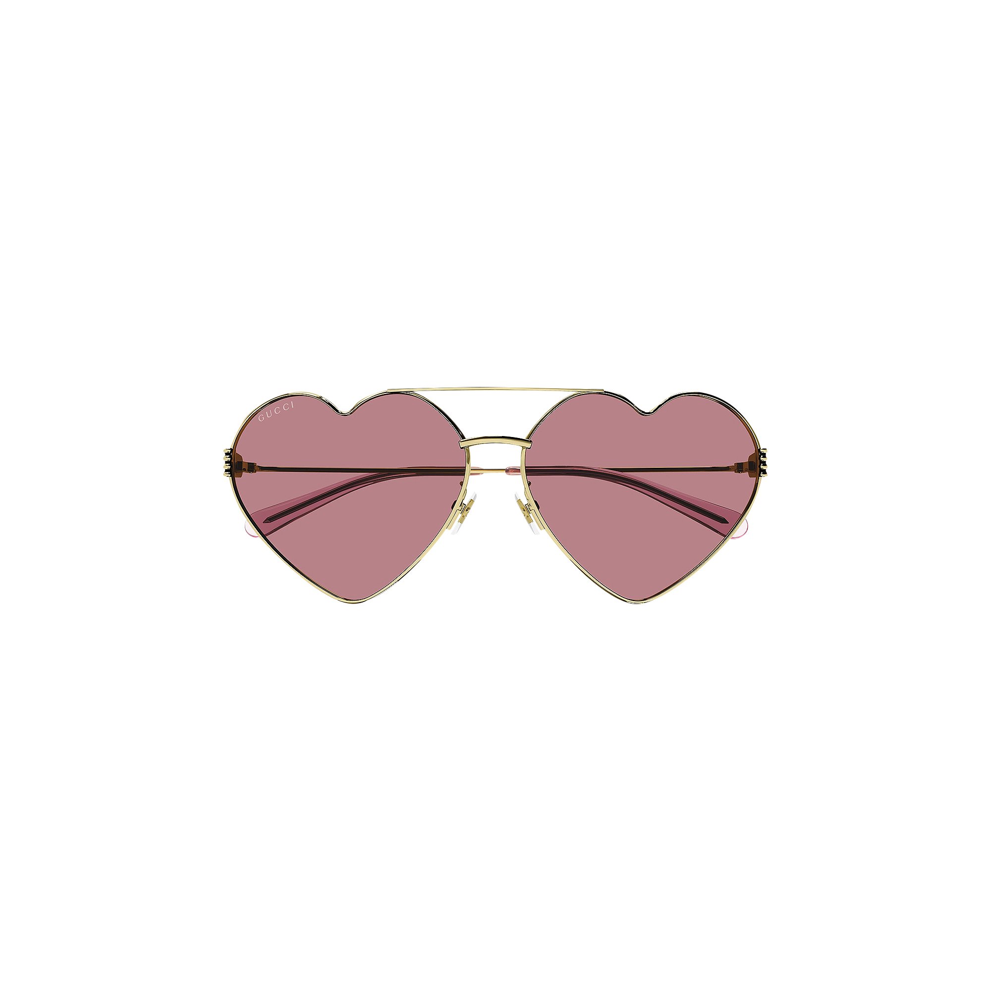 Солнцезащитные очки Gucci в форме сердца, золотистые