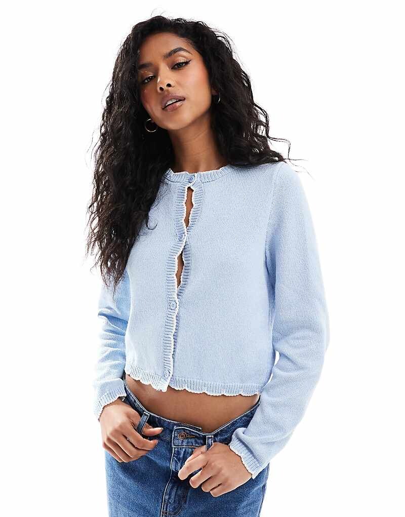 

ASOS DESIGN - Синий кардиган с отстрочкой