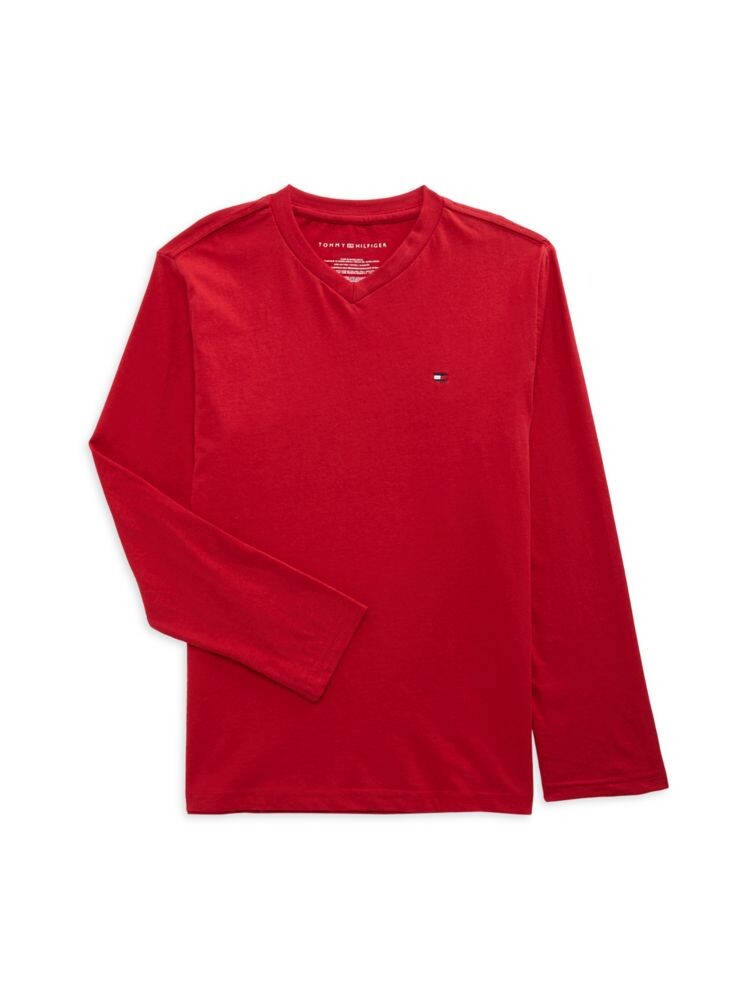 

Футболка для мальчиков с V-образным вырезом Tommy Hilfiger, алый