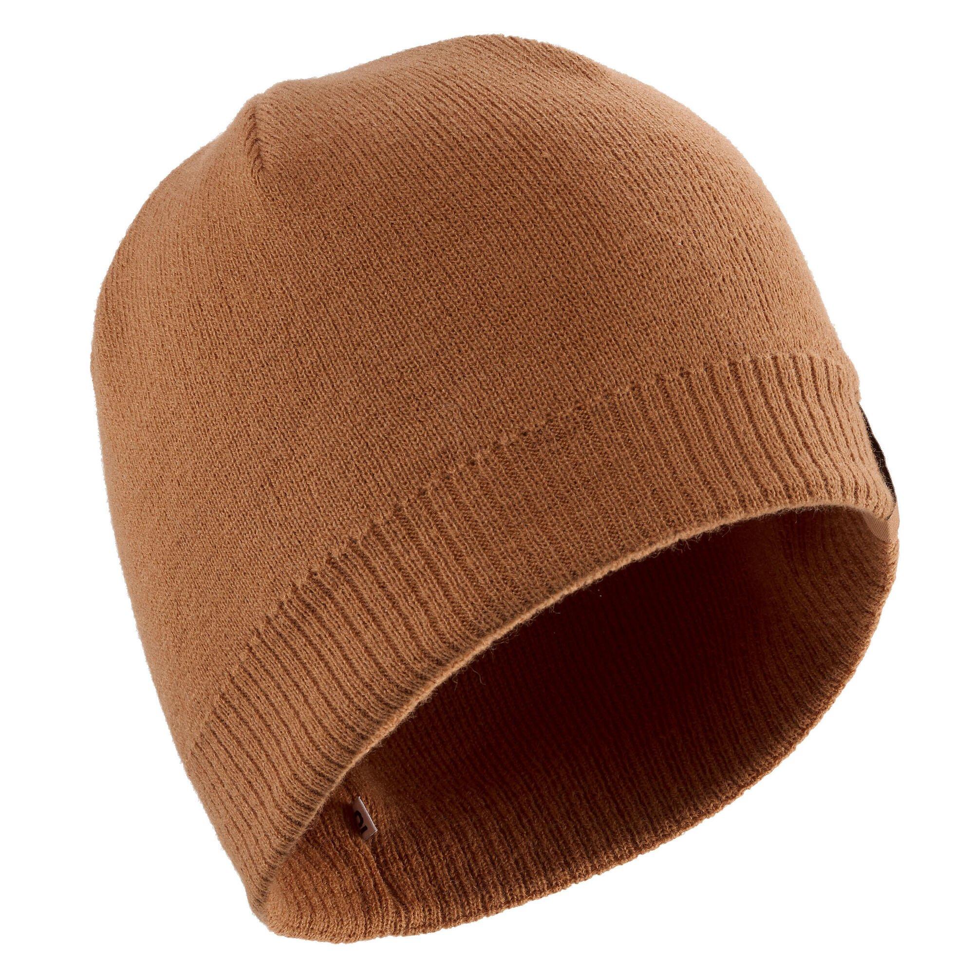 Лыжная шапка Decathlon для взрослых — простая Wedze, коричневый зимняя женская вязаная шапка 2021 теплая шапка ветрозащитная шапка шерстяная шапка уличная лыжная шапка шапочки двойные утолщенные шапки