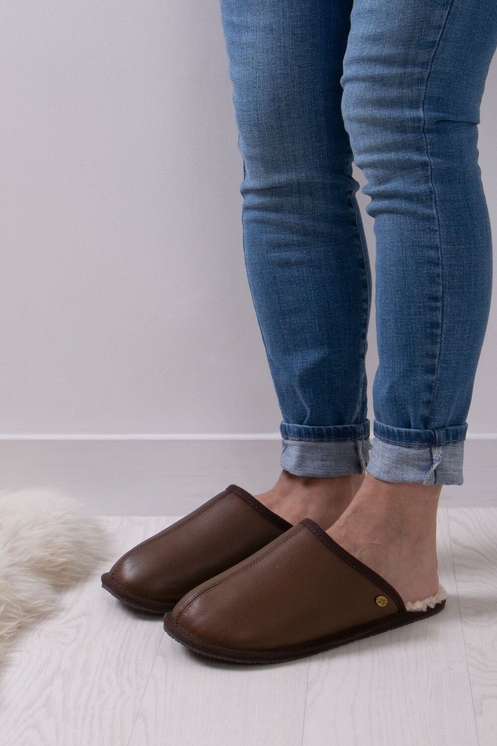 

Тапочки Cooper с овчиной Just Sheepskin, коричневый