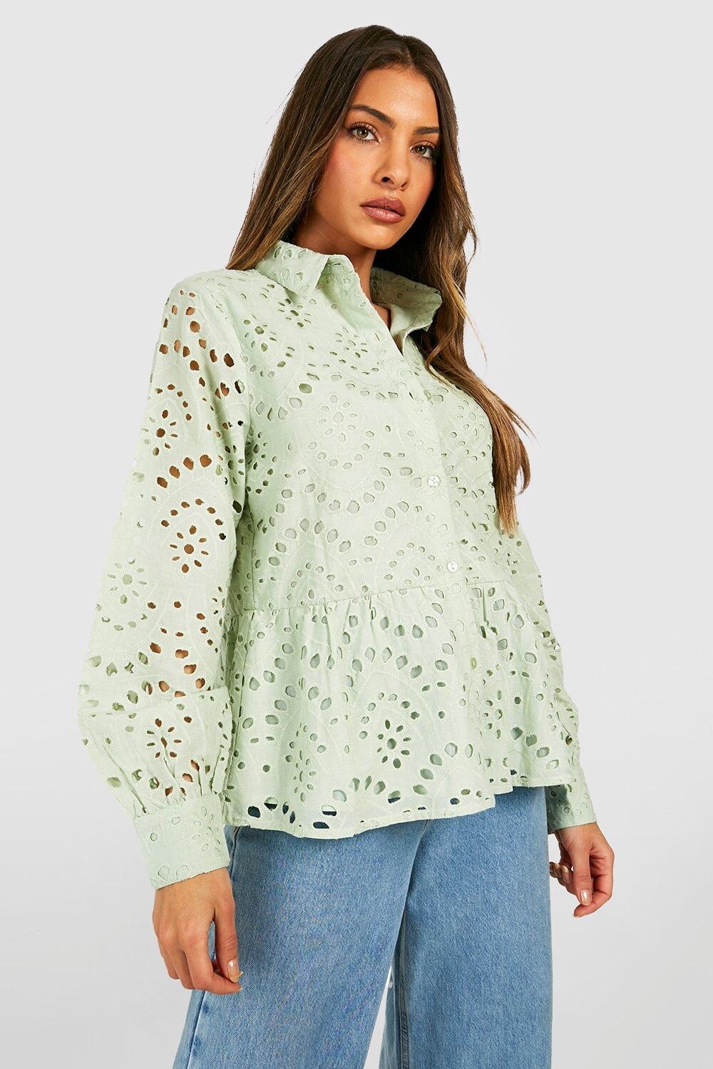 

Рубашка с люснями Boohoo, мятный