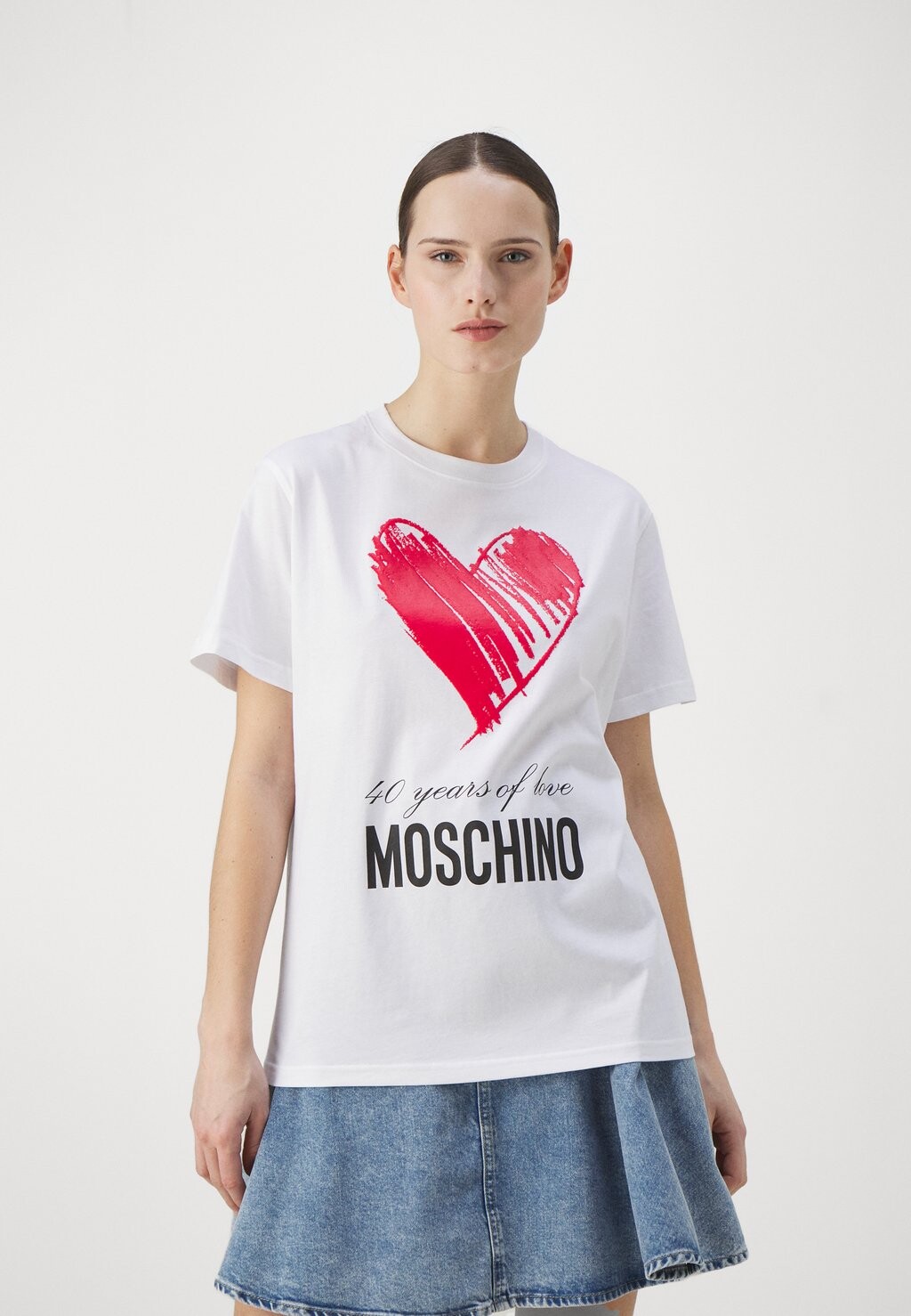 

Футболка с принтом MOSCHINO, цвет fantasy white