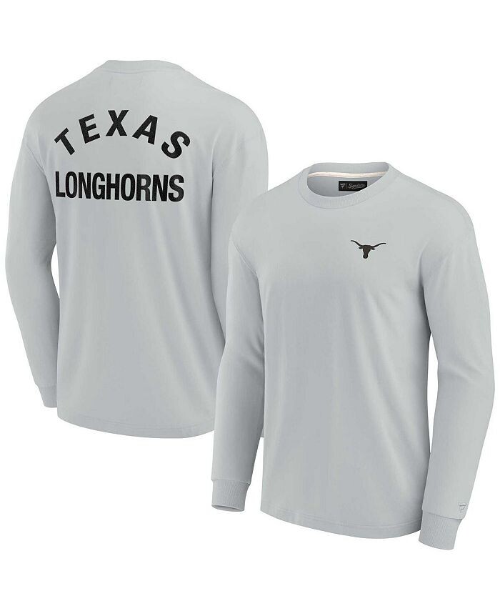 

Мужская и женская серая супермягкая футболка с длинным рукавом Texas Longhorns Fanatics Signature, серый