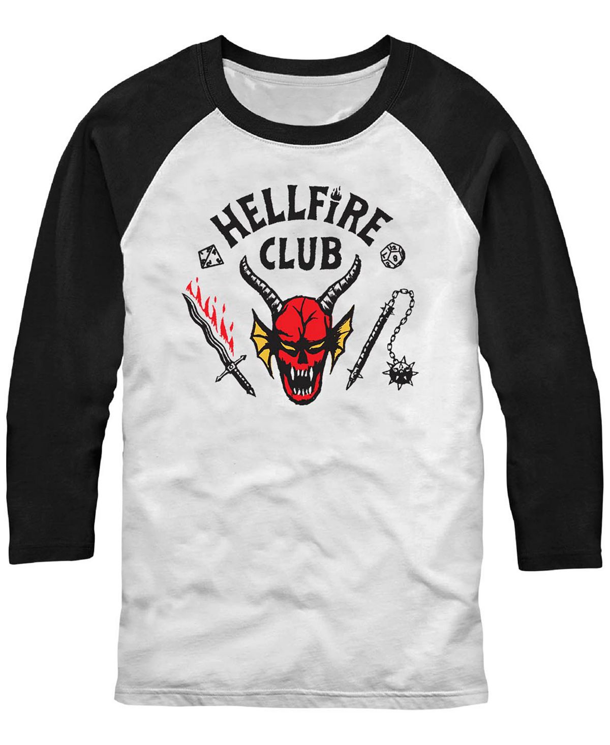Мужская футболка реглан Stranger Things Hellfire Club Fifth Sun