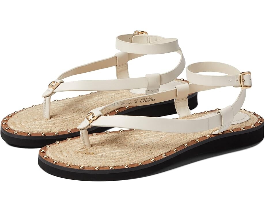 

Сандалии COACH Gracey Leather Sandal, цвет Chalk