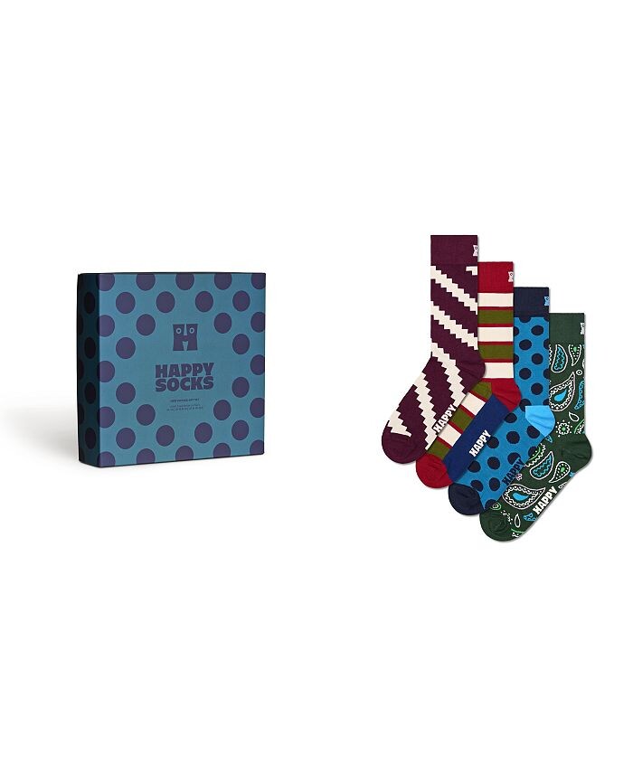 

Новый подарочный набор носков в винтажном стиле, 4 шт. Happy Socks, мультиколор