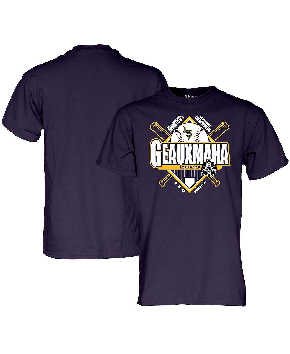 

Мужская и женская фиолетовая футболка LSU Tigers 2023 NCAA Men's Baseball College World Series Champions Omaha Blue 84, Фиолетовый